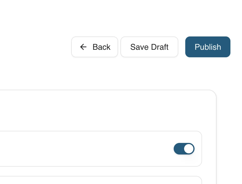 Publish dialog with enrollment and certificate toggles